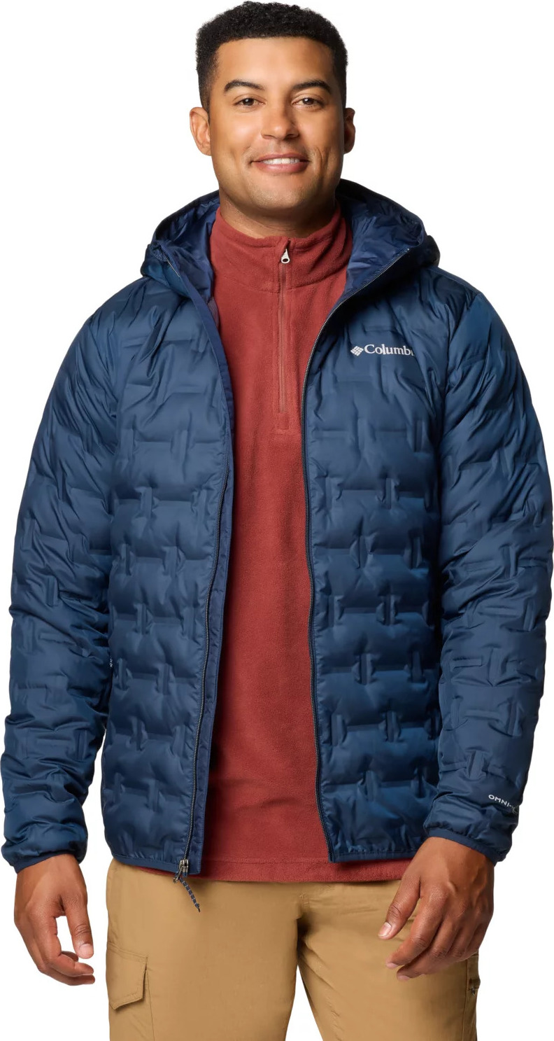 Tmavomodrá pánska prešívaná bunda Columbia Delta Ridge II Down Hooded Jacket 2086222464 Veľkosť: L