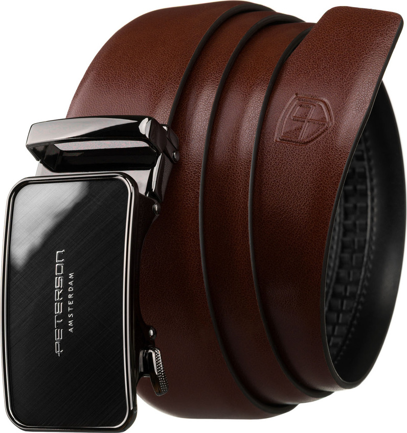 Peterson Elegantný pánsky tmavohnedý kožený opasok PTN A013 Veľkosť: 105