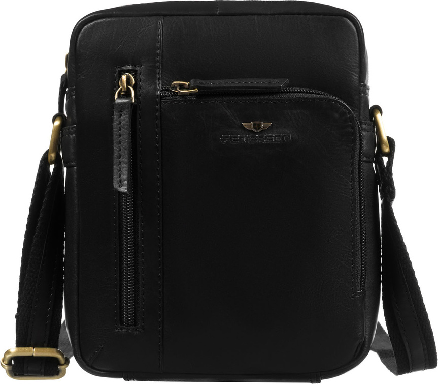 Peterson Čierna pánska kožená taška cez rameno z pravej kože PTN YP002-TUM Veľkosť: ONE SIZE