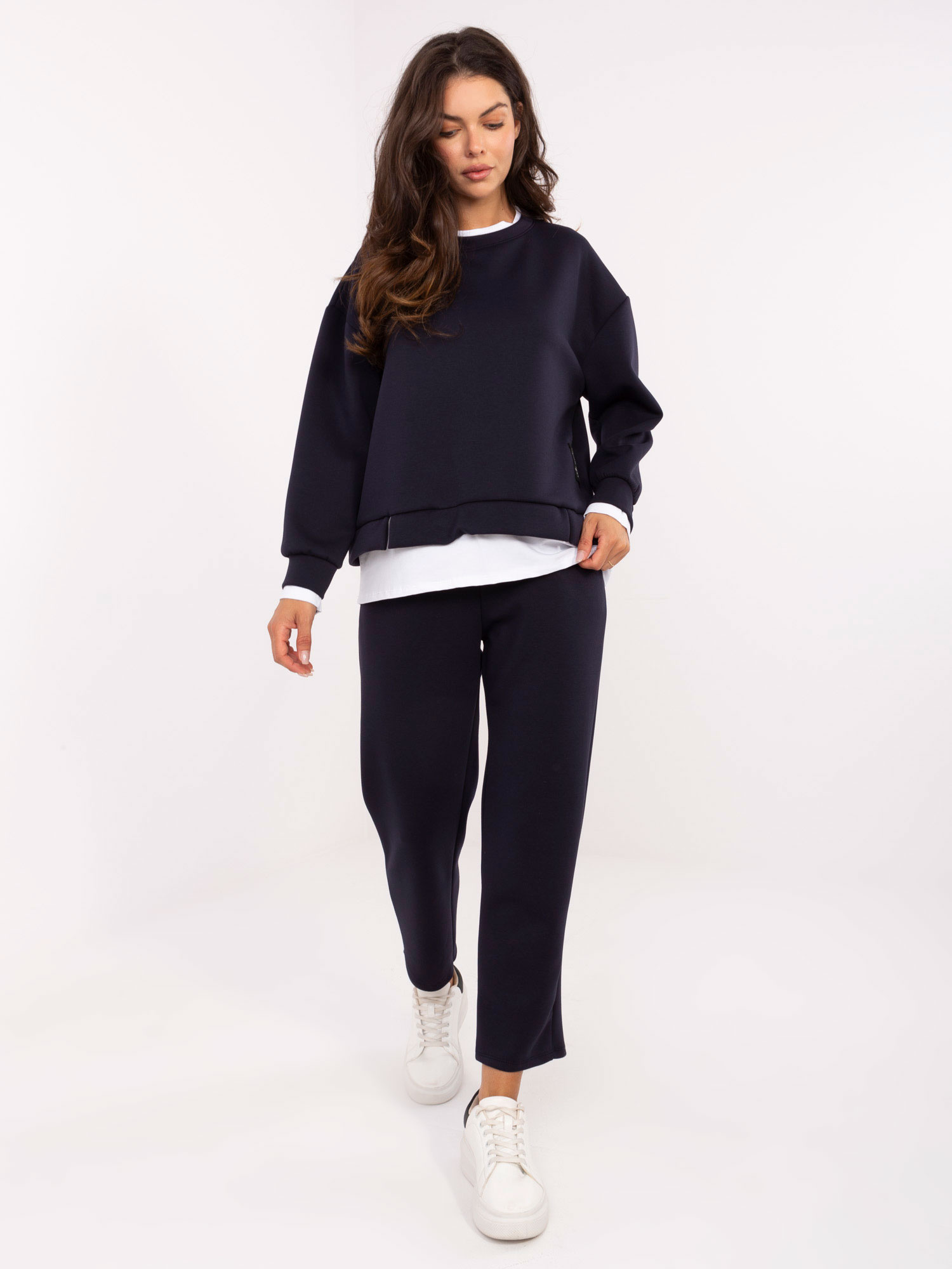 Tmavomodrá dámska tepláková súprava s viskózou IT-KMPL-9237.46-navy Veľkosť: ONE SIZE