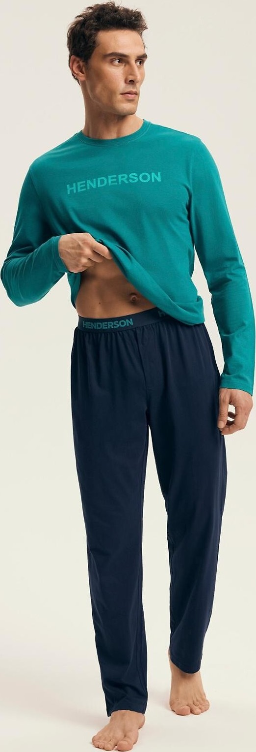 Henderson Modro-zelené pánske dlhé pyžamo Core 43490 Vise dł/r M-3XL Veľkosť: 2XL, Barva: Zelená