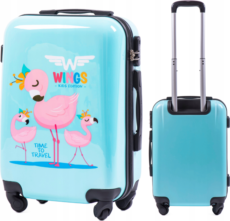 Svetlomodrý detský kufor Flamingo Veľkosť: XS