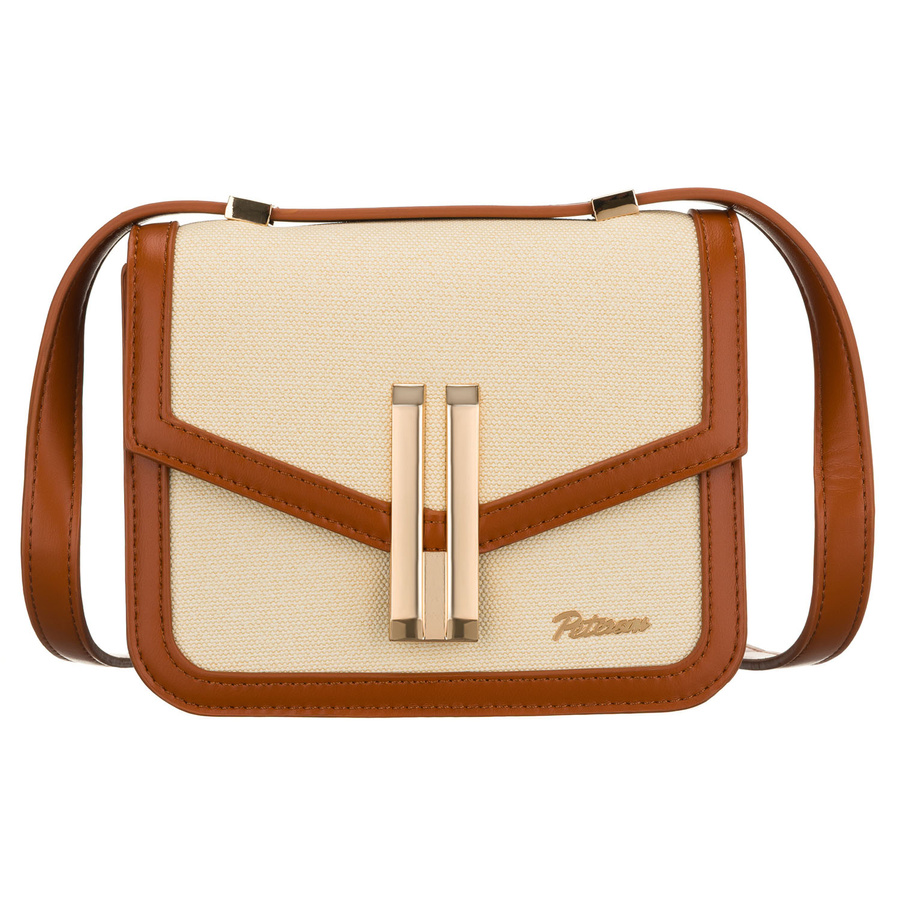 Peterson Smotanovo-hnedá dámska dvojkomorová crossbody kabelka PTN DALIA Veľkosť: ONE SIZE