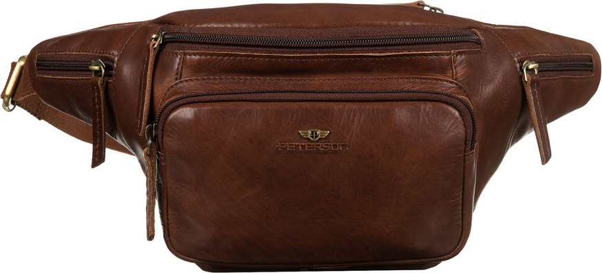 Peterson Hnedá pánska kožená oblička PTN BP001-TUM Veľkosť: ONE SIZE