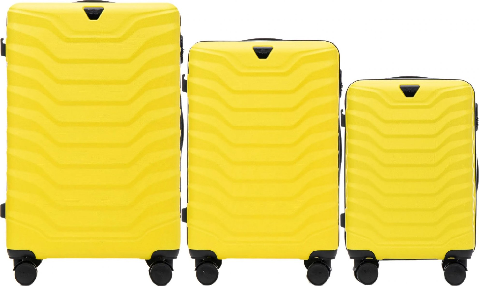 Žltá 3dielna sada kufrov PEAFOWL PEA01, Set of 3 suitcases (L,M,S) Wings, Yellow Veľkosť: Sada kufrov