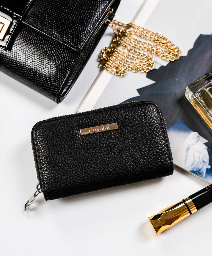 4U Cavaldi čierna peňaženka s textúrou M781 ABT-01-BL Veľkosť: ONE SIZE