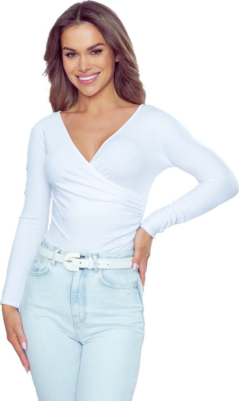 Eldar Čierne dámske viskózové body Cortina s dlhým rukávom dł/r S-XL Veľkosť: XL, Barva: biela