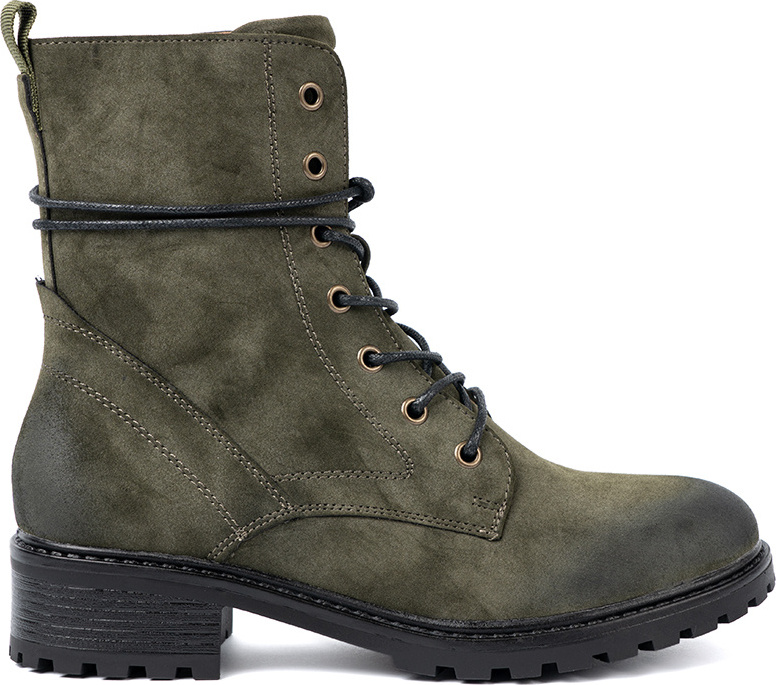 Tmavozelené dámske šnurovacie topánky s nízkym podpätkom, podpätok 4 cm C810GR Veľkosť: 36