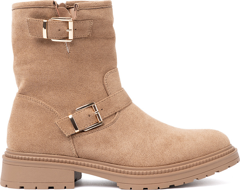 Karamelové dámske členkové topánky s ozdobnými prackami ML275CA Veľkosť: 40