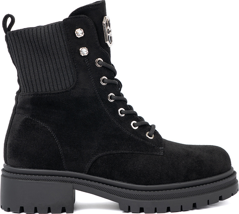 Elegantné dámske čierne workery s lesklými kamienkami XJ795B Veľkosť: 36