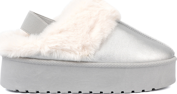 Strieborné dámske šľapky na platforme HY88-58S Veľkosť: 36