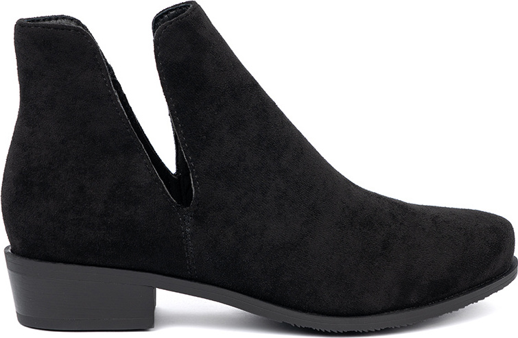 Čierne dámske nízke čižmy s výrezmi, podpätok 3 cm NS560P-B Veľkosť: 41