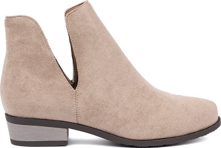 Béžové dámske nízke čižmy s výrezmi, podpätok 3 cm NS560P-TA Veľkosť: 41