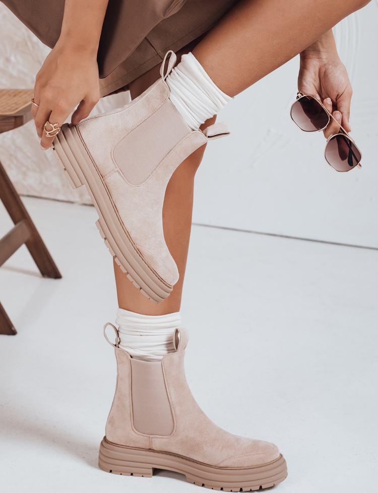 Béžové dámske chelsea topánky s prackou MADDEN ZY0415 Veľkosť: 37