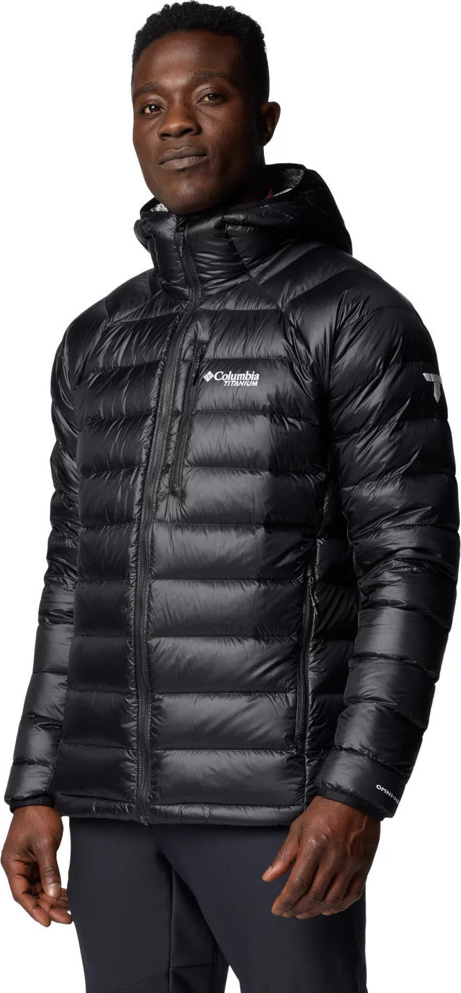 Čierna pánska prešívaná bunda Columbia Arctic Crest Down Hooded Jacket 2088774010 Veľkosť: M