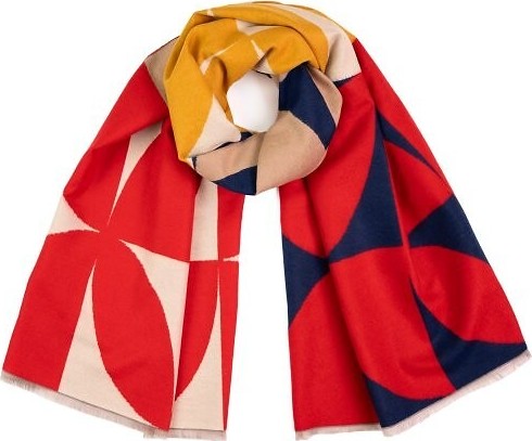 Art Of Polo Dámsky šál s geometrickými vzormi 24348 Selena Veľkosť: ONE SIZE, Barva: Červená