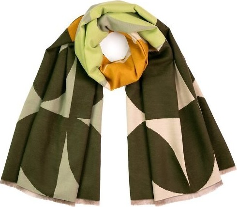 Art Of Polo Dámsky šál s geometrickými vzormi 24348 Selena Veľkosť: ONE SIZE, Barva: Khaki