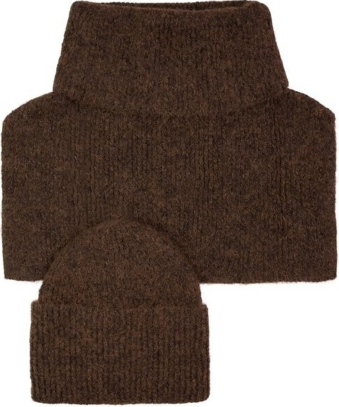 Art Of Polo Dámsky zimný set čiapky a rolákového nákrčníka 24103 Pelly Veľkosť: ONE SIZE, Barva: tmavohnedá