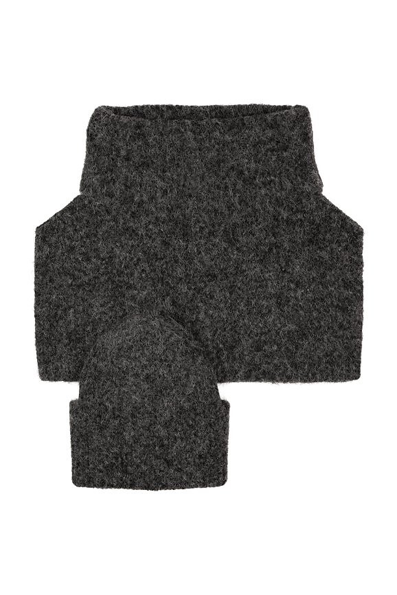 Art Of Polo Dámsky zimný set čiapky a rolákového nákrčníka 24103 Pelly Veľkosť: ONE SIZE, Barva: Grafitová