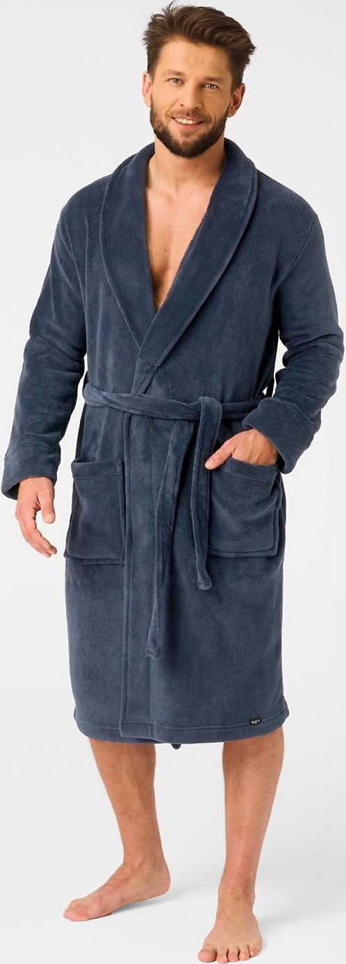 Key Pánsky dlhý župan MGL 255 B25 M-2XL Veľkosť: M/L, Barva: tmavomodrá
