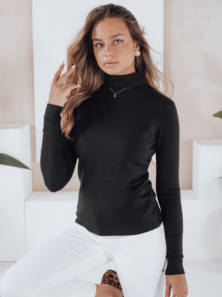 Černý dámský rolák VANORIA z viskózy MY2488 Veľkosť: M/L