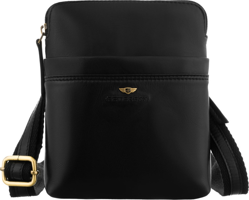 Peterson Čierna pánska kožená taška cez rameno s púzdrom PTN 19004E-TUM Veľkosť: ONE SIZE