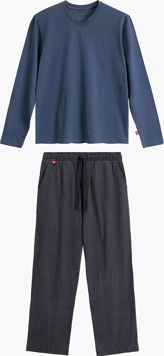 Atlantic Pánske bavlnené dlhé pyžamo so vzorovanými nohavicami NMP-389 dł/r S-2XL meska Veľkosť: M, Barva: tmavomodrá