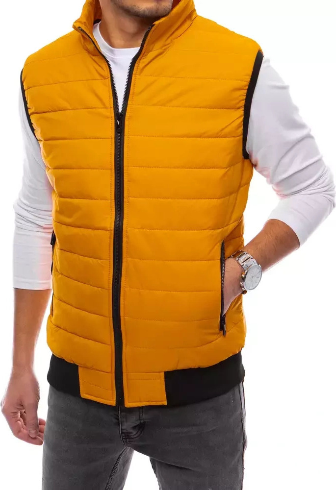 Tmavožltá pánska prešívaná vesta TX4018 Veľkosť: M