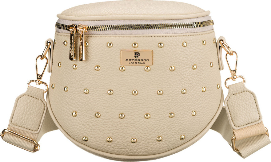 Peterson Béžová dámska oblička zdobená cvočkami PTN MIS-03 Veľkosť: ONE SIZE