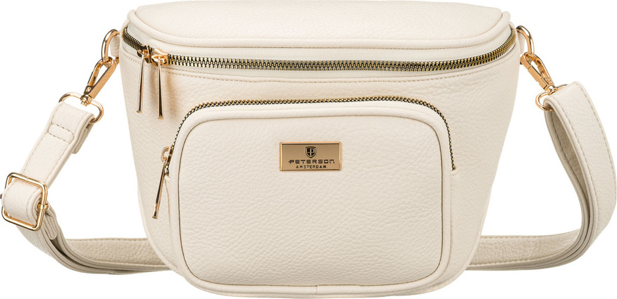 Peterson Smotanová dámska koženková ľadvinka s nastaviteľným popruhom PTN MIS-05 Veľkosť: ONE SIZE