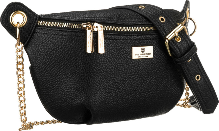 Peterson Čierna dámska jednokomorová ľadvinka s retiazkou PTN MIS-06 Veľkosť: ONE SIZE