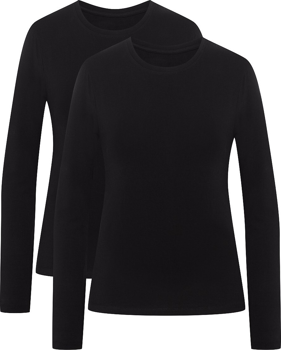 Henderson Ladies Klasické dámske viskózové tričko s dlhým rukávom - 2 ks 42862 Blue 4 dł/r A'2 S-2XL wiskoza Veľkosť: L, Barva: čierna