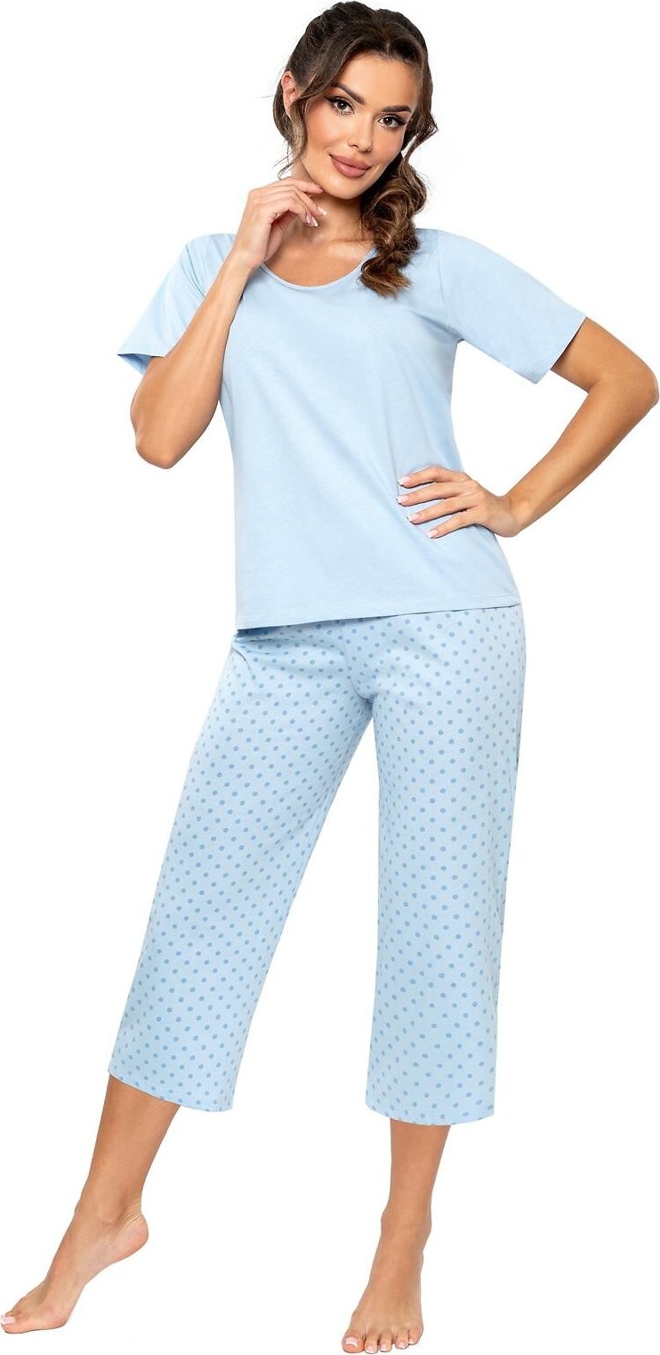 Donna Svetlomodré dámske pyžamo s 3/4 nohavicami Sky 3/4 Kr/r S-2XL Veľkosť: S, Barva: svetlomodrá