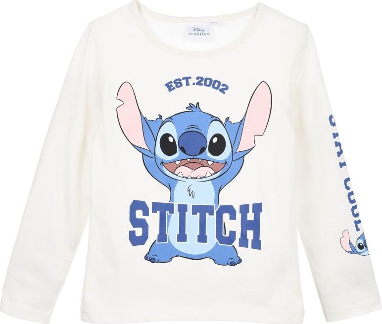 Biele detské tričko s dlhým rukávom Disney Stitch Veľkosť: 98