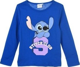 Modré detské tričko s dlhým rukávom Disney Stitch Veľkosť: 98