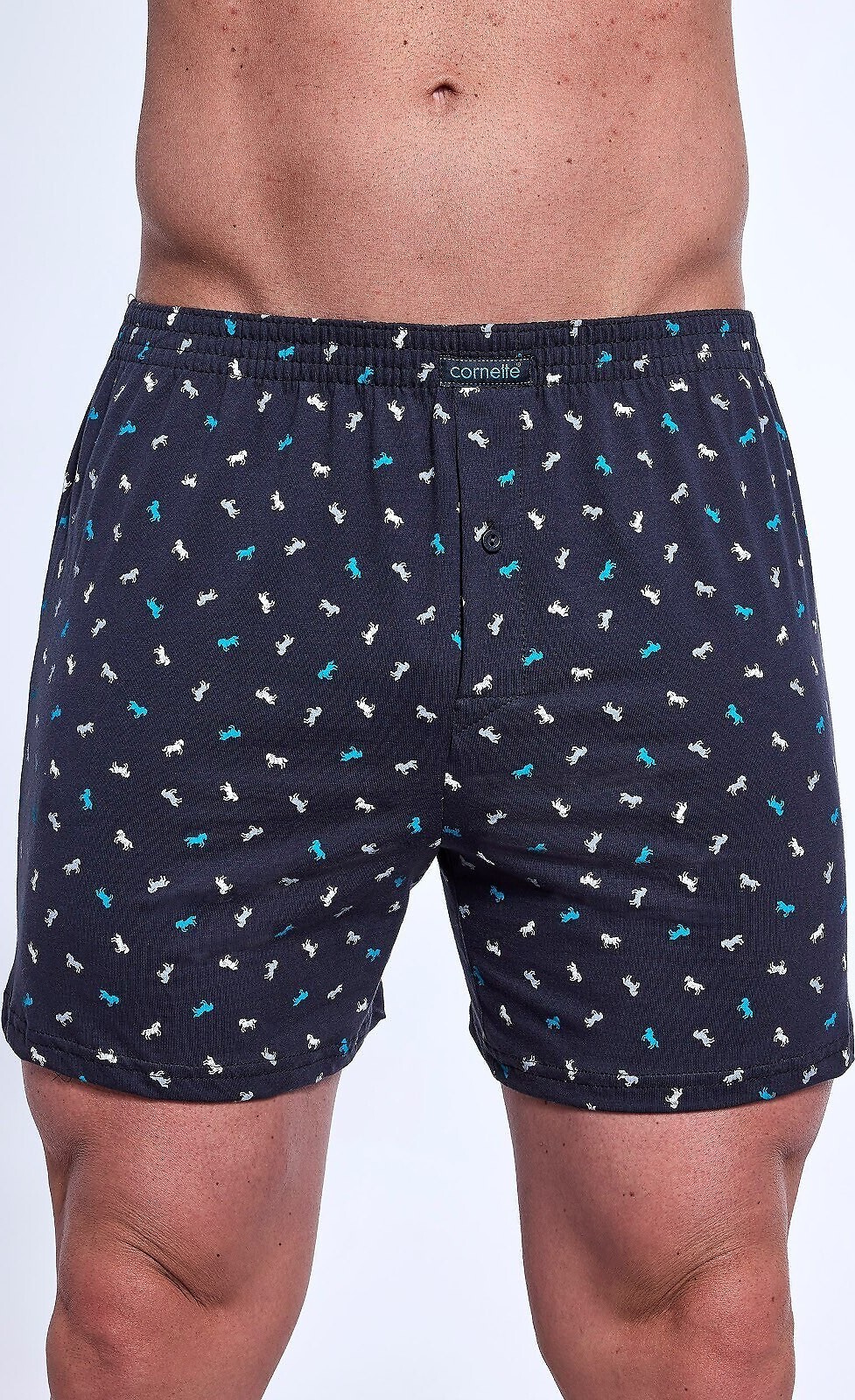 Cornette Grafitové pánske boxerky s potlačou Comfort 002/313 M-2XL Veľkosť: XL, Barva: Grafitová