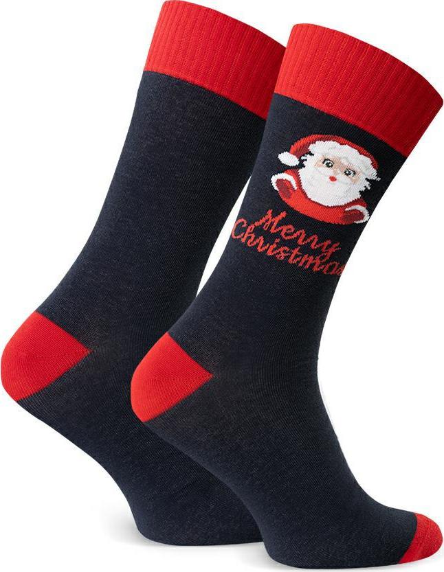 Tmavomodré pánske vianočné ponožky Art.136 KM168, DARK BLUE Veľkosť: 44/46