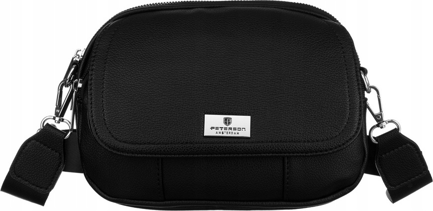 Peterson čierna crossbody kabelka s chlopňou PTN 074-02 Veľkosť: ONE SIZE