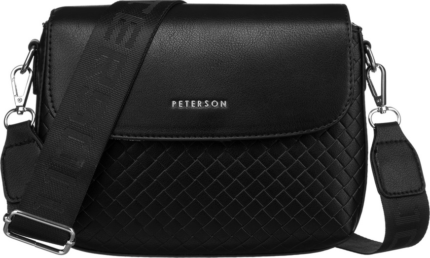 Peterson Čierna vzorovaná crossbody kabelka PTN 6455 Veľkosť: ONE SIZE