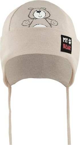 AJS Detská čiapka s viazaním pod krkom 50-012 dziecięca Veľkosť: 44-46 cm, Barva: Béžová