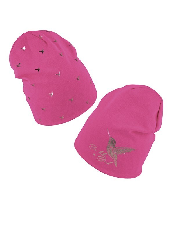 AJS Detská obojstranná čiapka 50-107 dwustronna dziecięca Veľkosť: 52-54 cm, Barva: fuchsiová