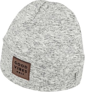 AJS Chlapčenská čiapka s nášivkou 50-131 dziecięca Veľkosť: 52-54 cm, Barva: svetlosivá melanž