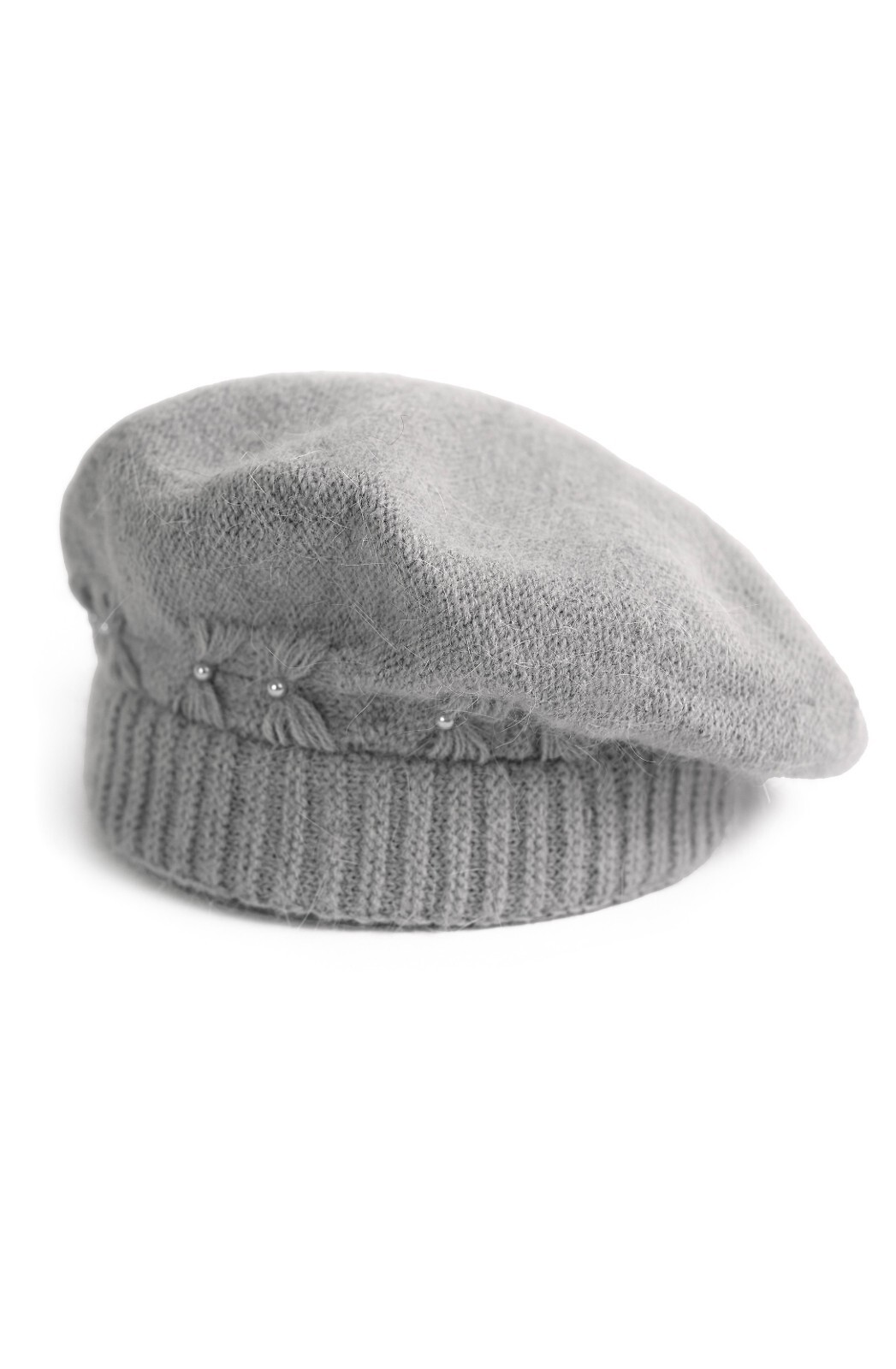 Art Of Polo Mäkký dámsky pletený baret s korálkami 23400 Delas damski Veľkosť: 54-58 cm, Barva: svetlosivá