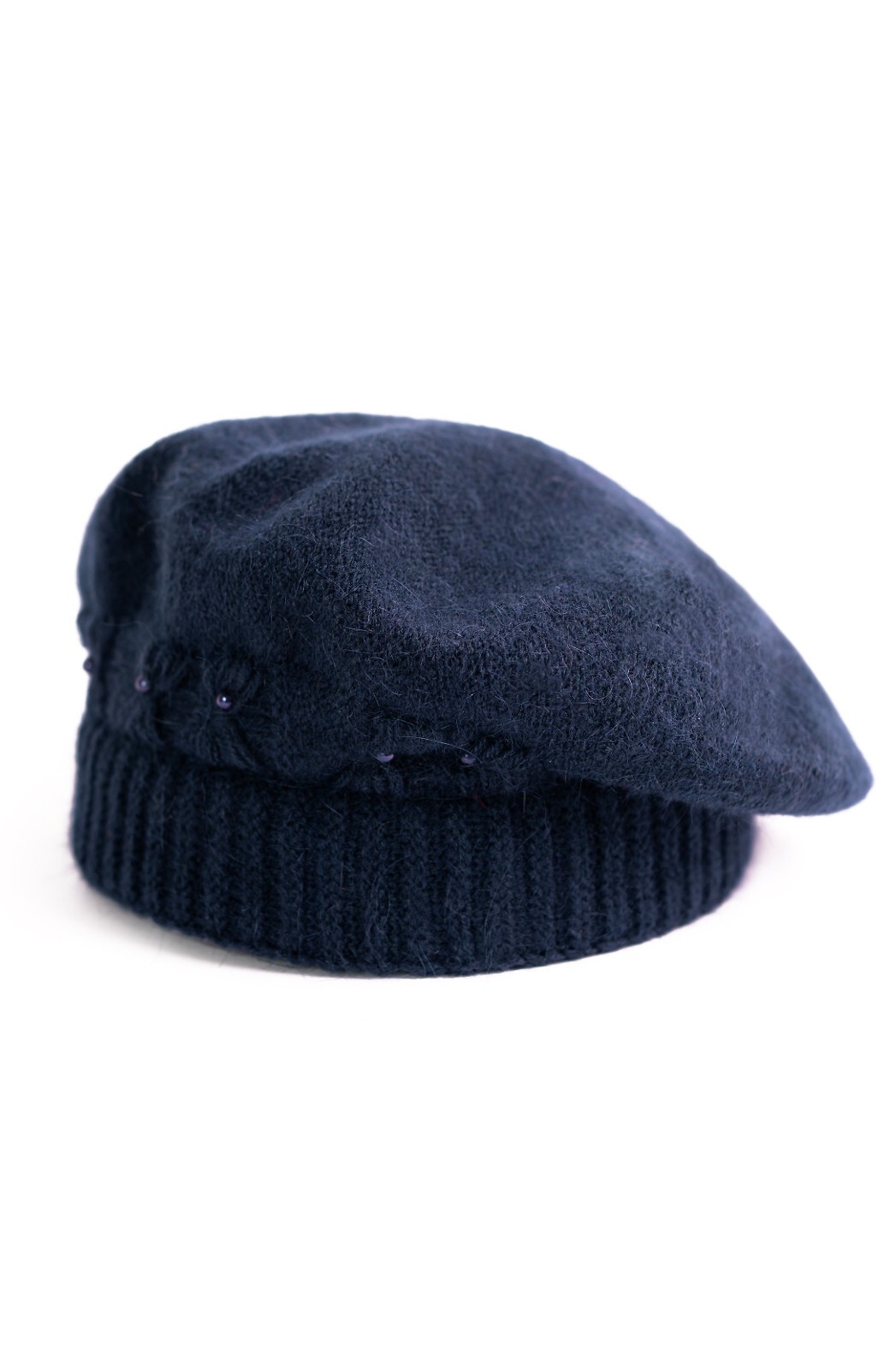 Art Of Polo Mäkký dámsky pletený baret s korálkami 23400 Delas damski Veľkosť: 54-58 cm, Barva: tmavomodrá
