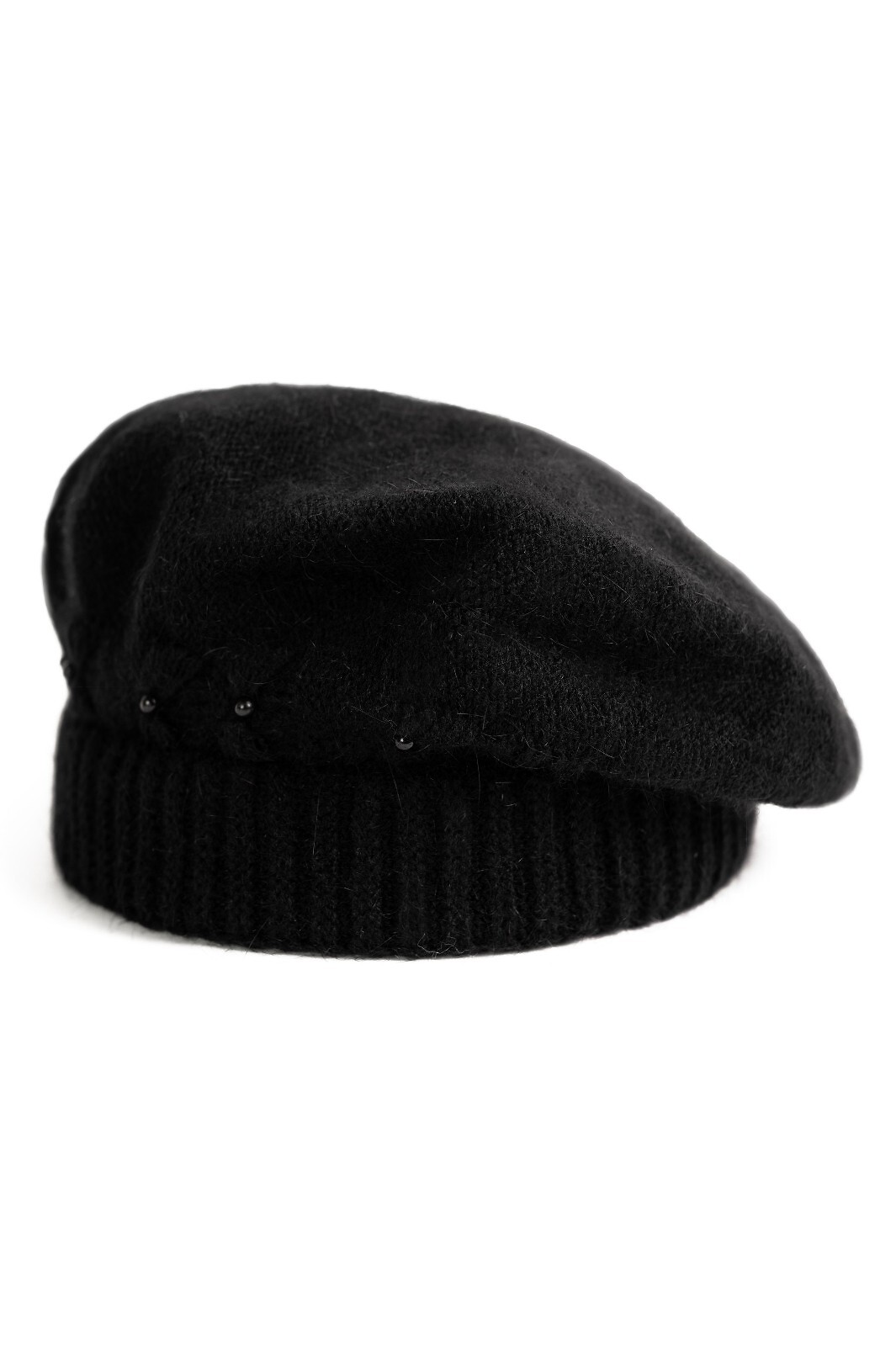 Art Of Polo Mäkký dámsky pletený baret s korálkami 23400 Delas damski Veľkosť: 54-58 cm, Barva: čierna