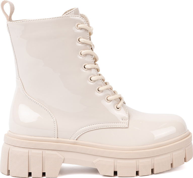 Štýlové smotanové dámske lakované workery DES901M-BE-MIR Veľkosť: 38