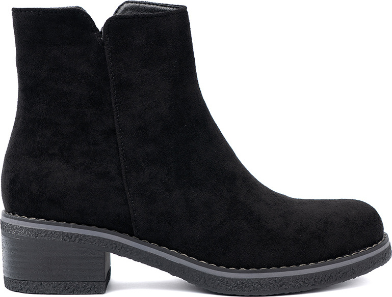 Dámske čierne členkové topánky na pohodlnom podpätku, podpätok 5 cm 2556B Veľkosť: 38