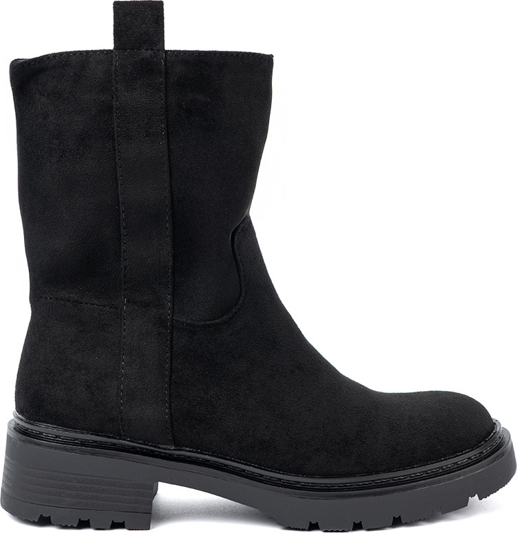 Štýlové dámske čierne čižmy nad členok s hrubou podrážkou A9617B Veľkosť: 40