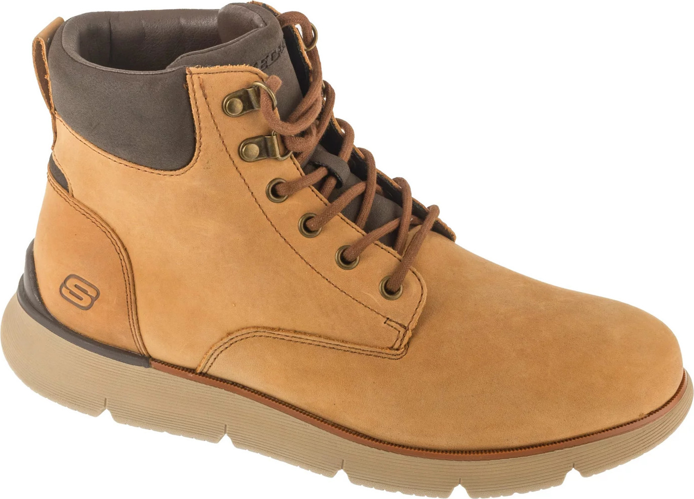 Béžové pánske zimné členkové topánky Skechers Augustino - Cobb 205228-LTBR Veľkosť: 47,5