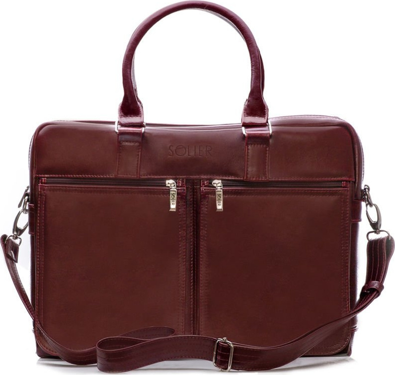 Pánska kožená bordó taška Solier SL01 Bordo Veľkosť: ONE SIZE